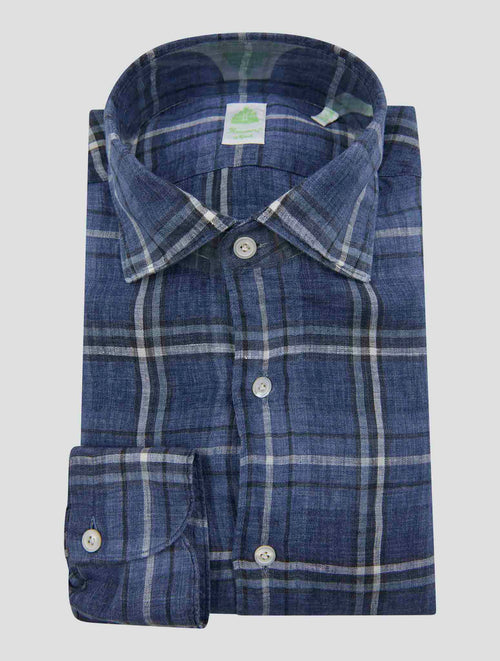Finamore 1925 Blue Linen Shirt TOKYO56