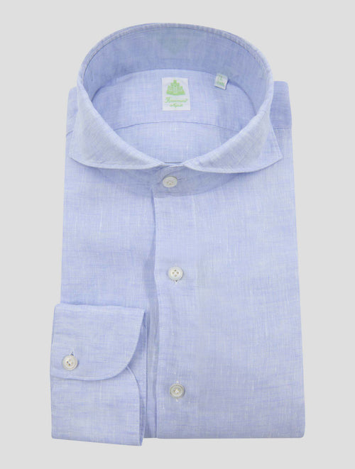 Finamore 1925 Light Blue Linen Shirt Tokyo