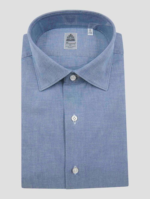 Finamore 1925 Light Blue Cotton Shirt Seattle
