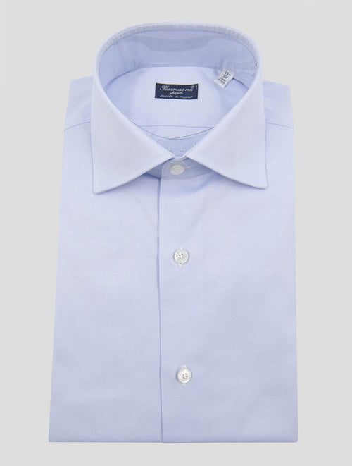 Finamore 1925 Light Blue Cotton Shirt Napoli