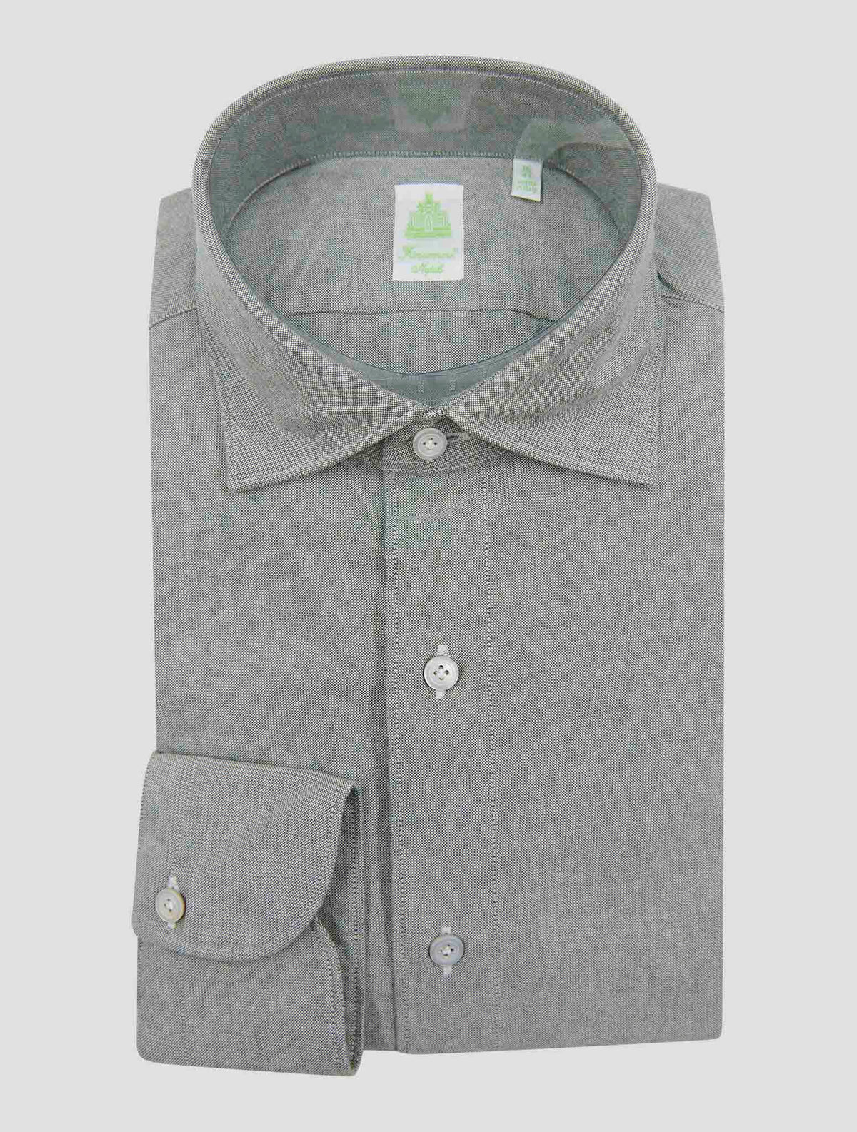 Finamore 1925 Gray Cotton Shirt Tokyo