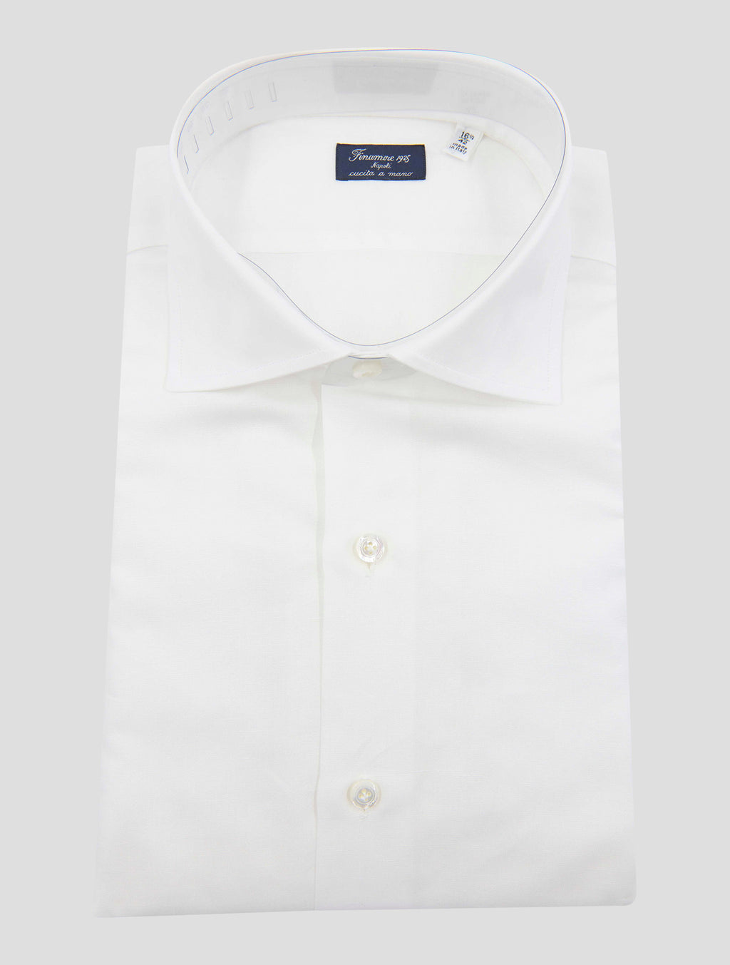 Finamore 1925 White Cotton Linen Shirt Napoli