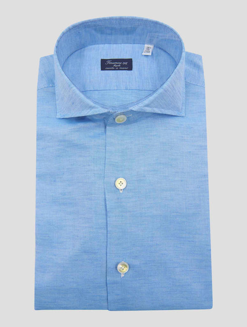 Finamore 1925 Light Blue Linen Cotton Shirt NAP109