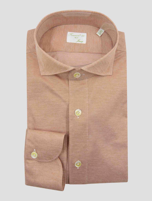 Finamore 1925 Orange Cotton Shirt Toronto