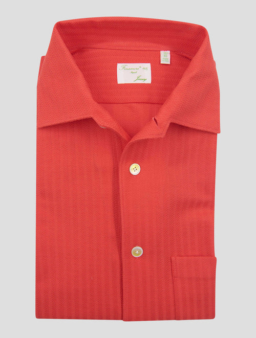 Finamore 1925 Red Cotton Polo Short Sleeve Shirt Vico