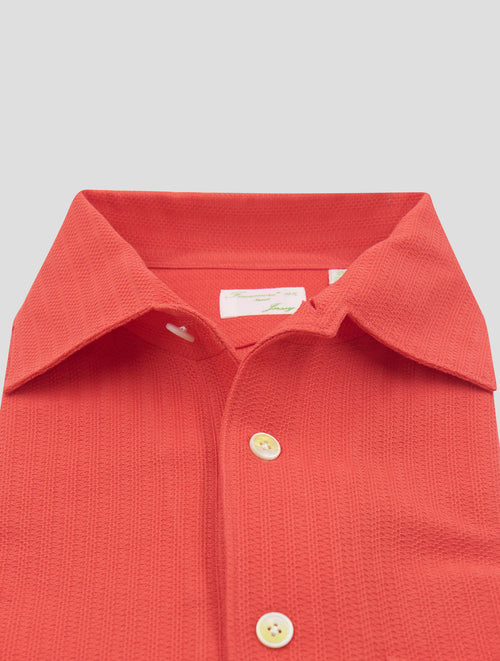 Finamore 1925 Red Cotton Polo Short Sleeve Shirt Vico