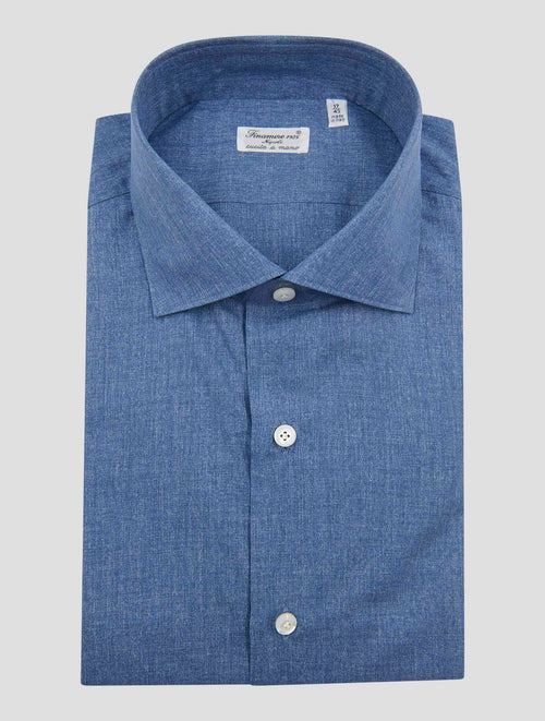 Finamore 1925 Blue Cotton Shirt MILANO