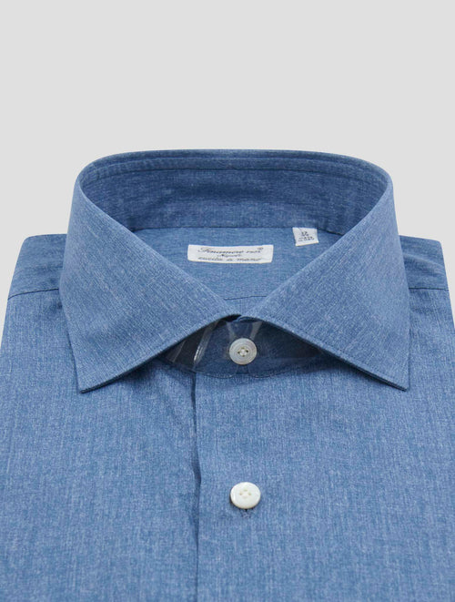 Finamore 1925 Blue Cotton Shirt MILANO