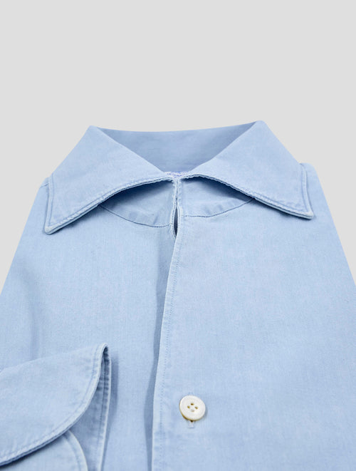 Finamore 1925 Light Blue Cotton Shirt Gaeta