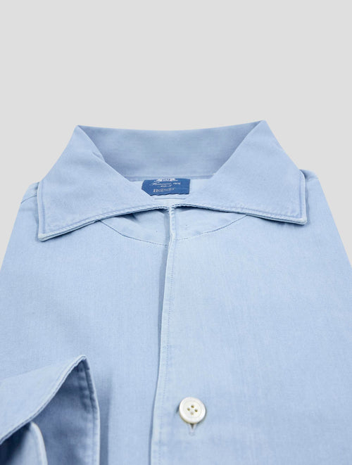 Finamore 1925 Light Blue Cotton Shirt Gaeta