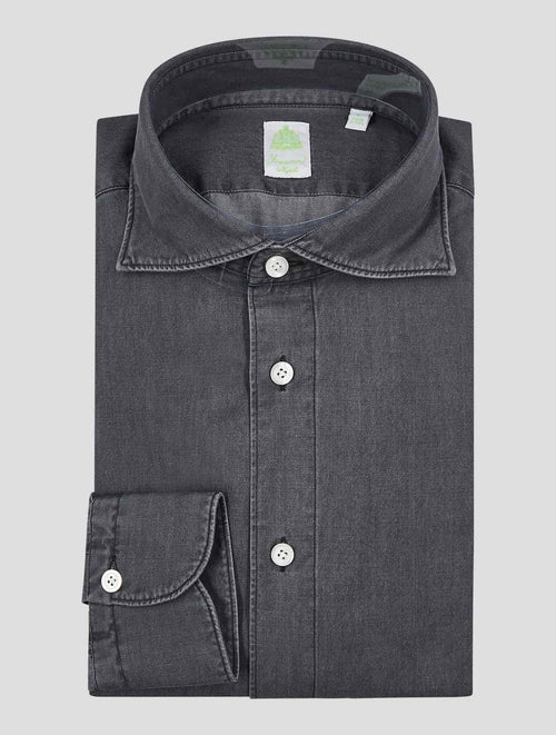 Finamore 1925 Dark Gray Cotton Shirt Verona