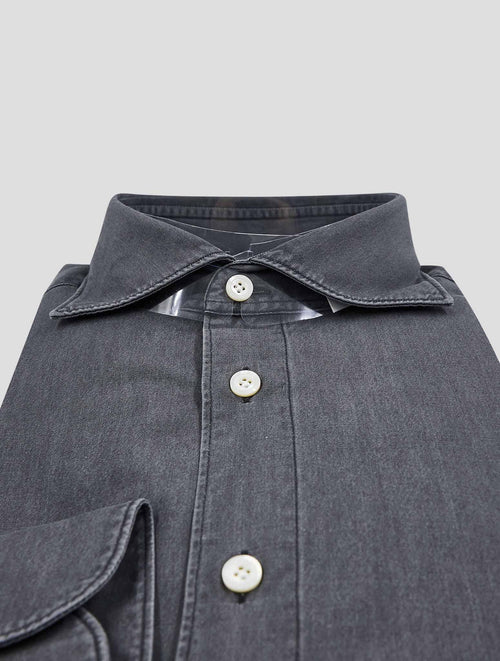 Finamore 1925 Dark Gray Cotton Shirt Verona