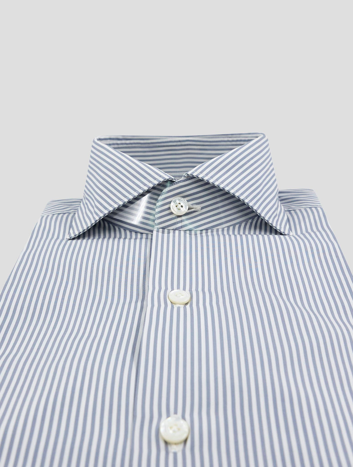 Finamore 1925 Blue White Cotton Shirt Milano