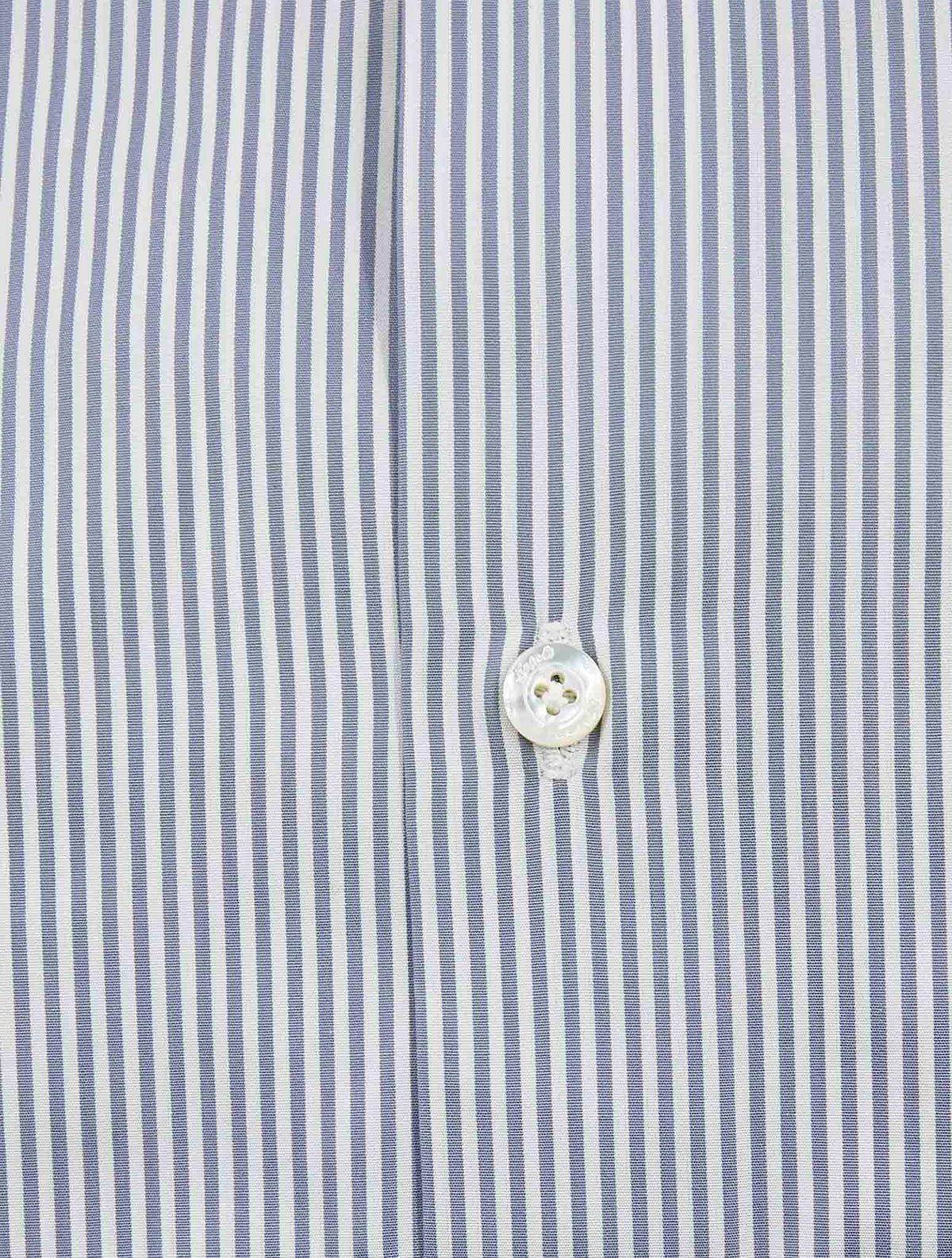 Finamore 1925 Blue White Cotton Shirt Milano
