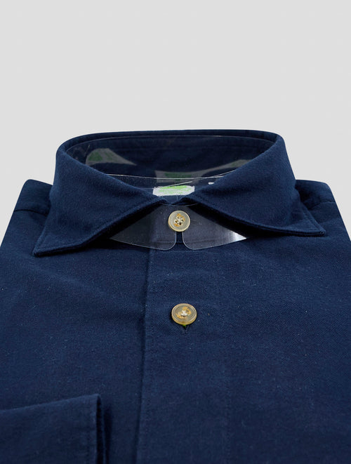 Finamore 1925 Blue Cotton Shirt Tokyo
