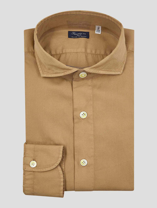 Finamore 1925 Pumpkin Cotton Silk Shirt Nap109