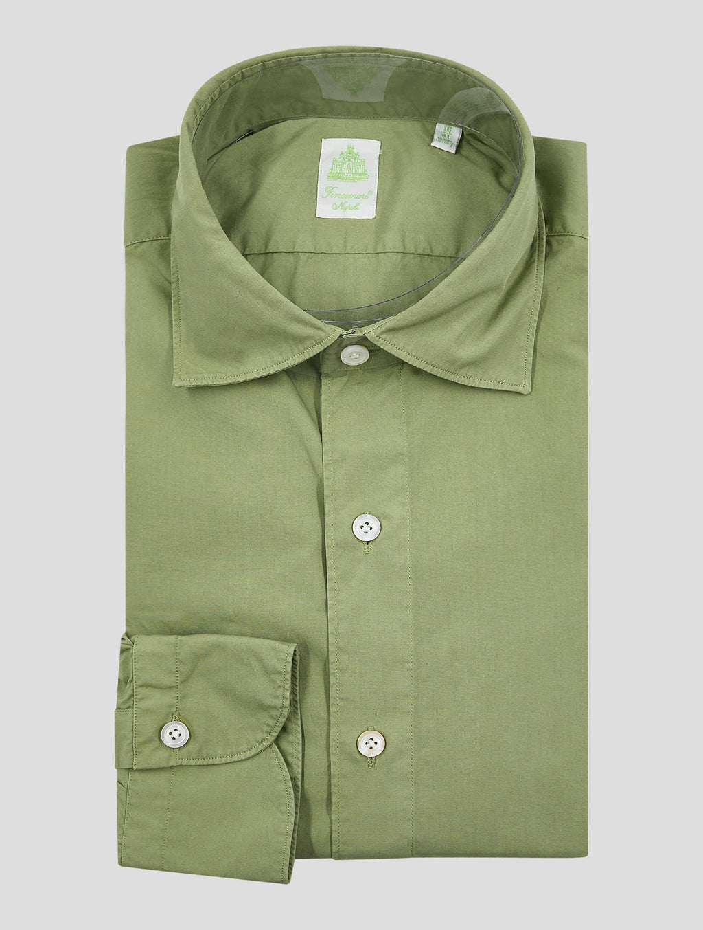 Finamore 1925 Green Cotton Shirt Tokyo