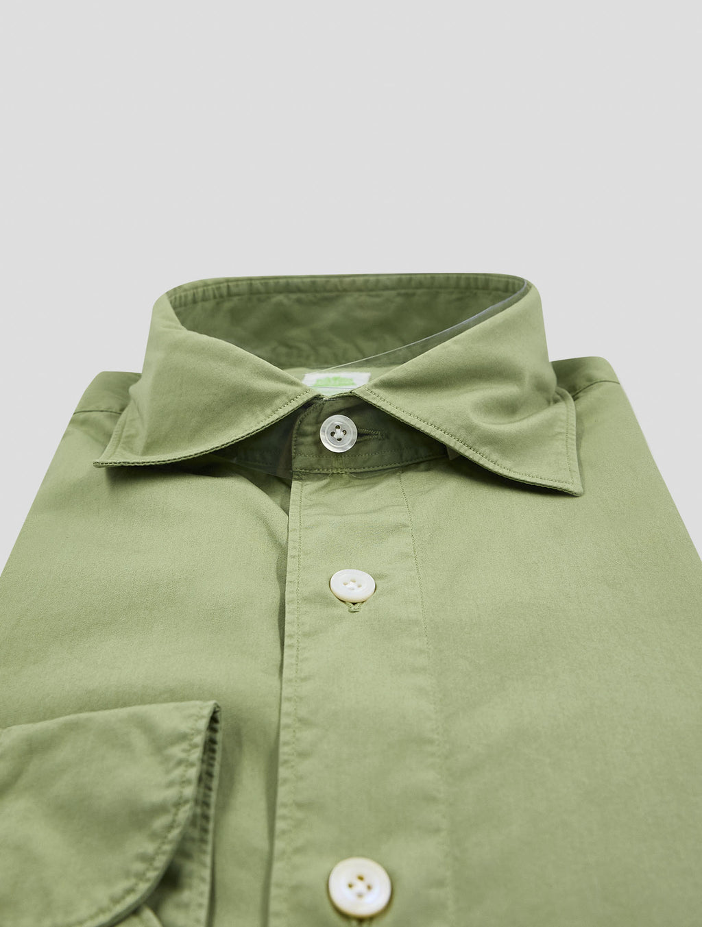 Finamore 1925 Green Cotton Shirt Tokyo