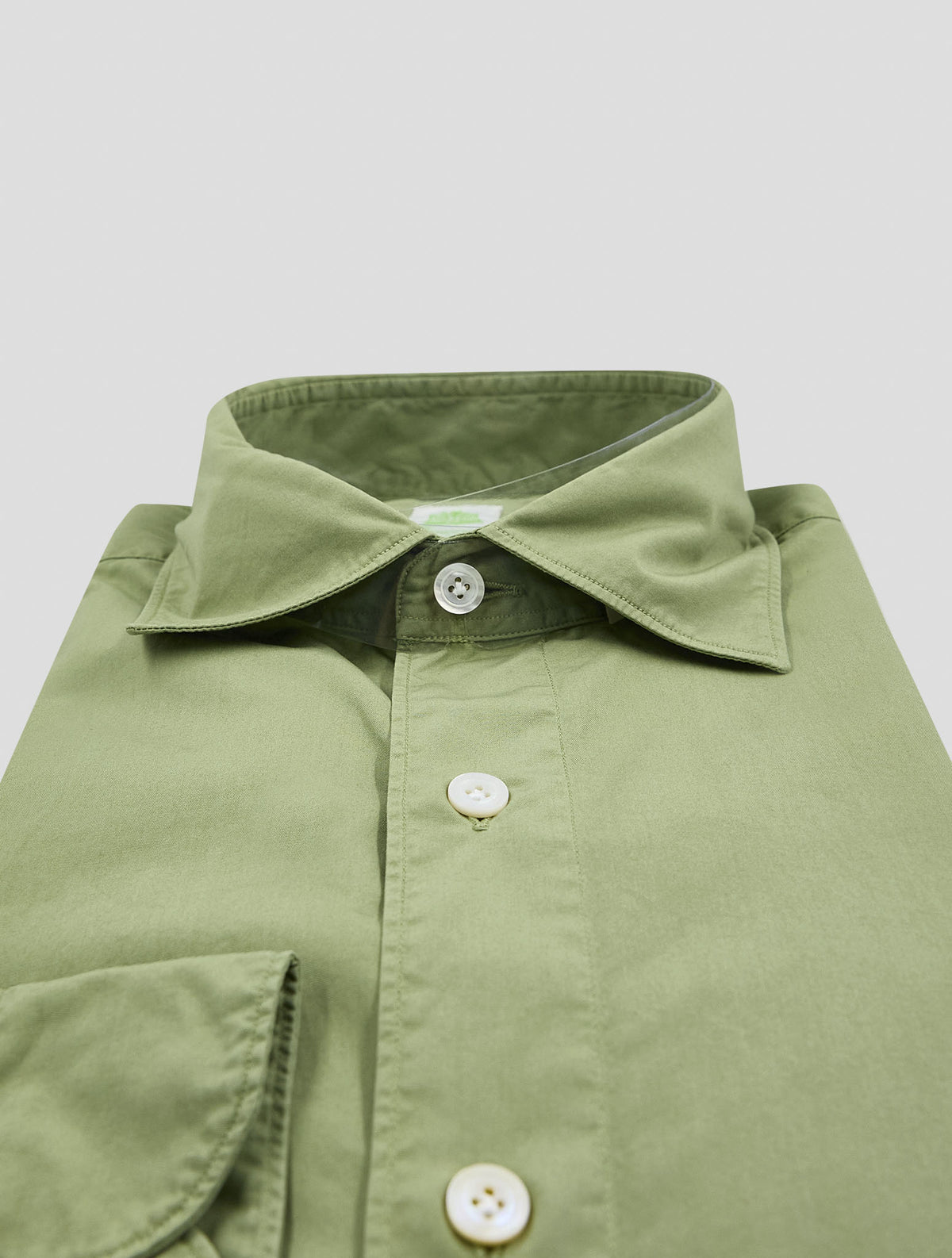 Finamore 1925 Green Cotton Shirt Tokyo