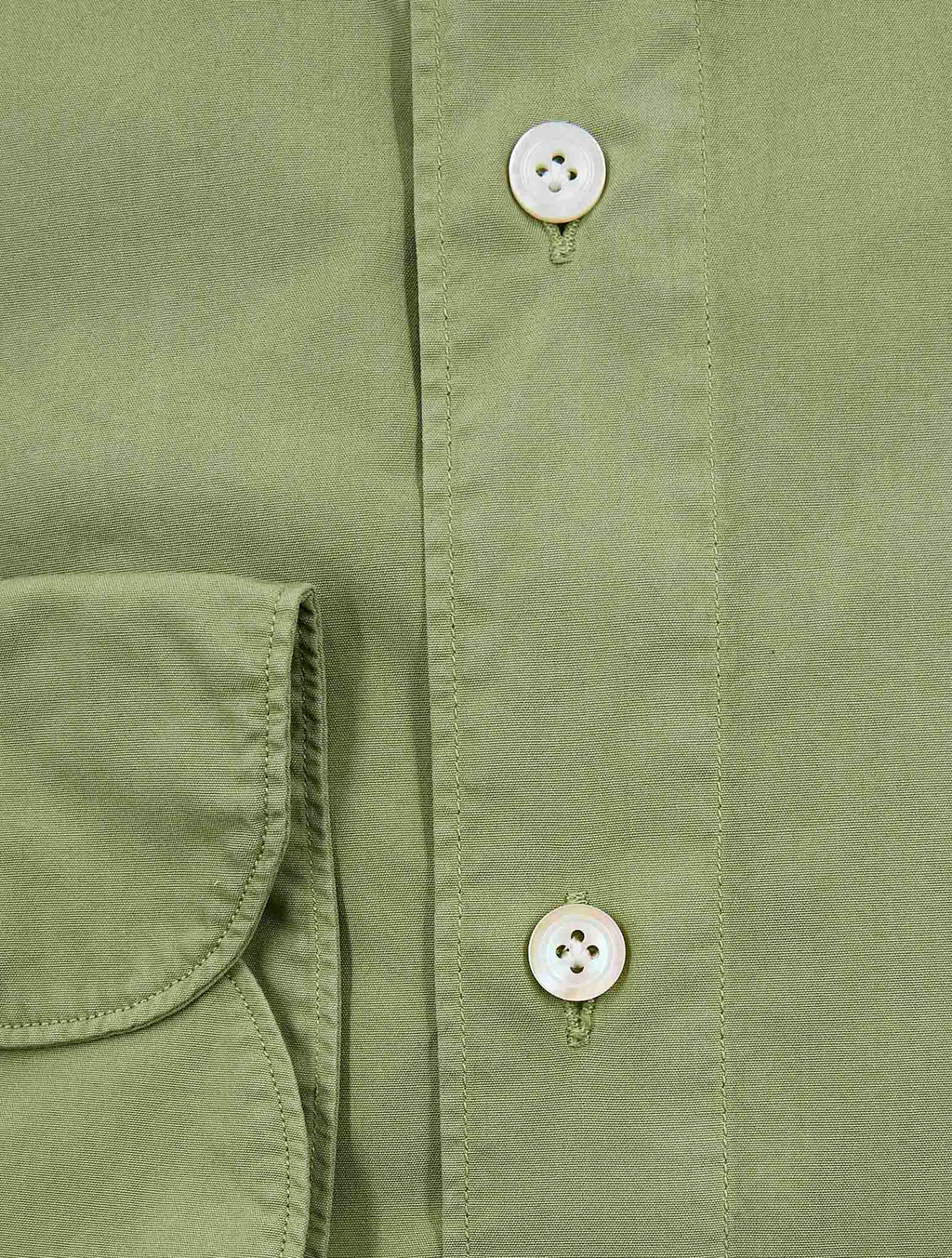 Finamore 1925 Green Cotton Shirt Tokyo