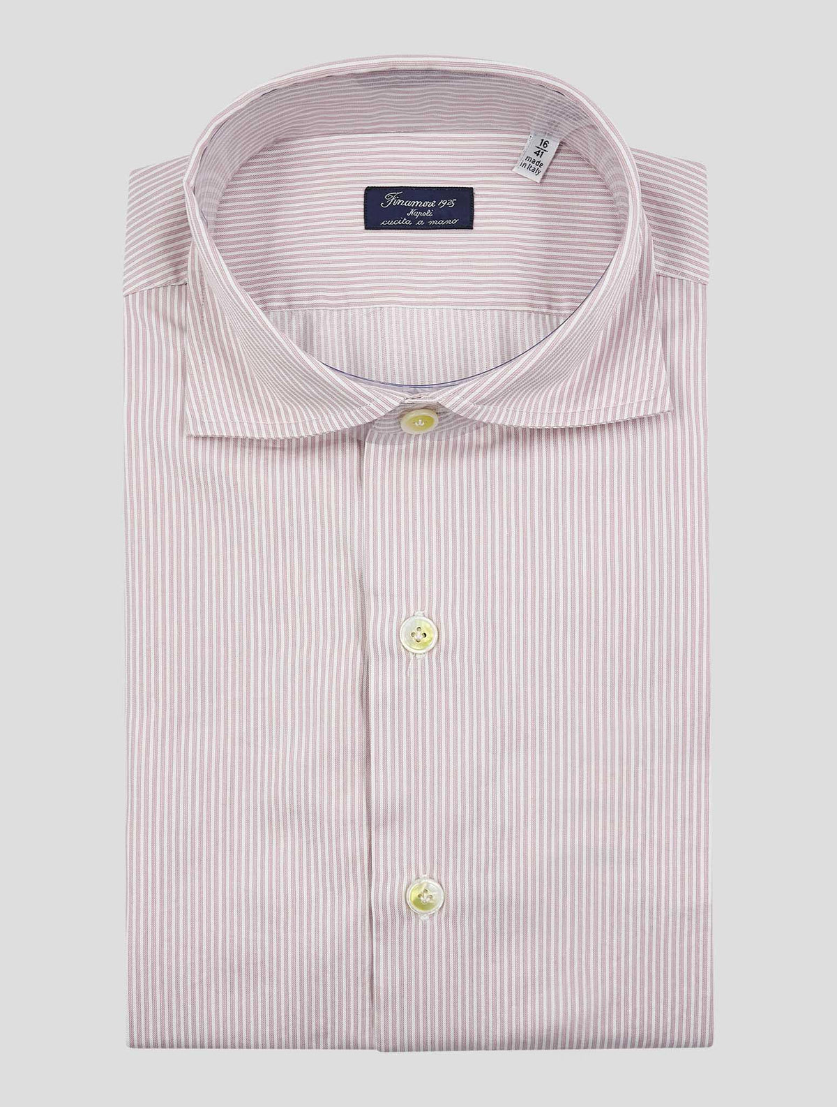 Finamore 1925 Red White Cotton Shirt Nap109