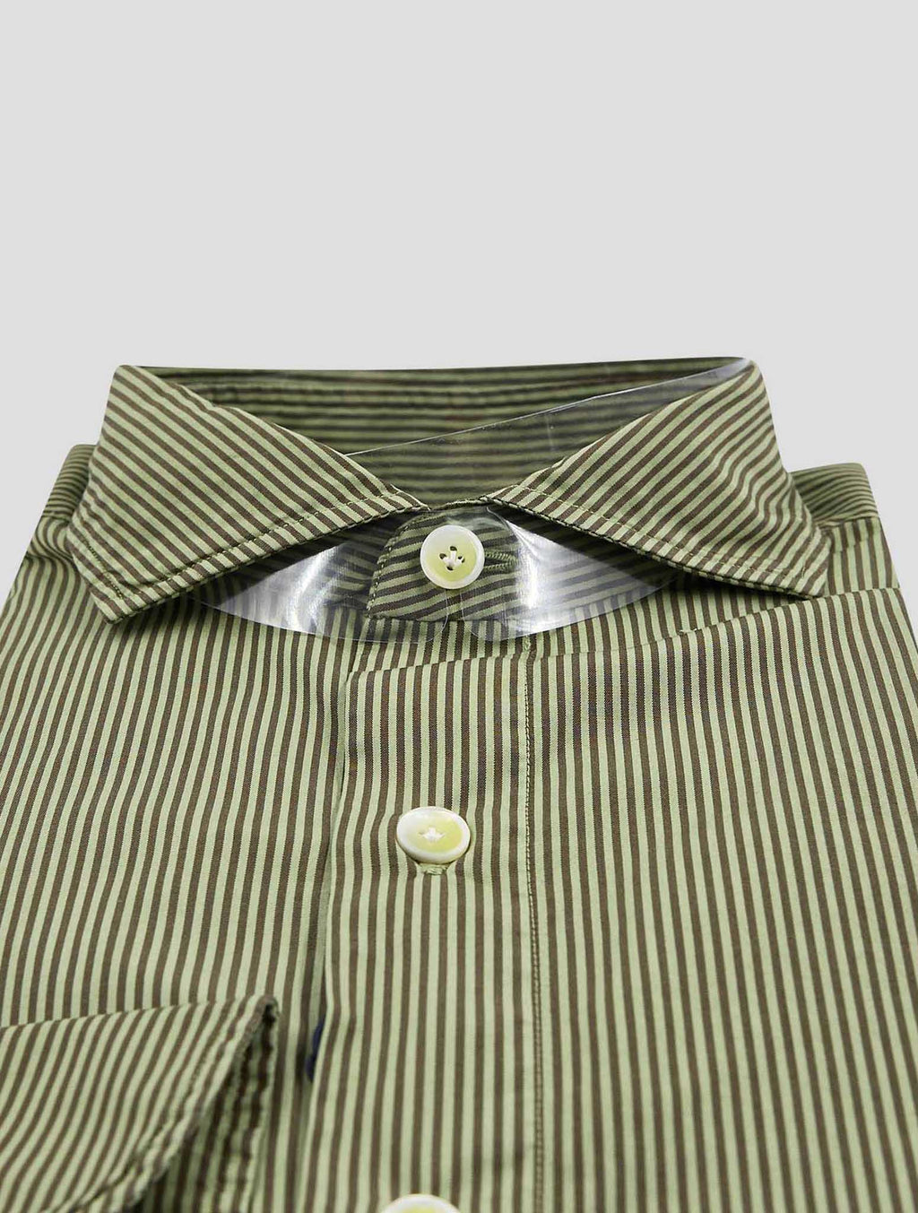 Finamore 1925 Green Cotton Silk Shirt Napoli