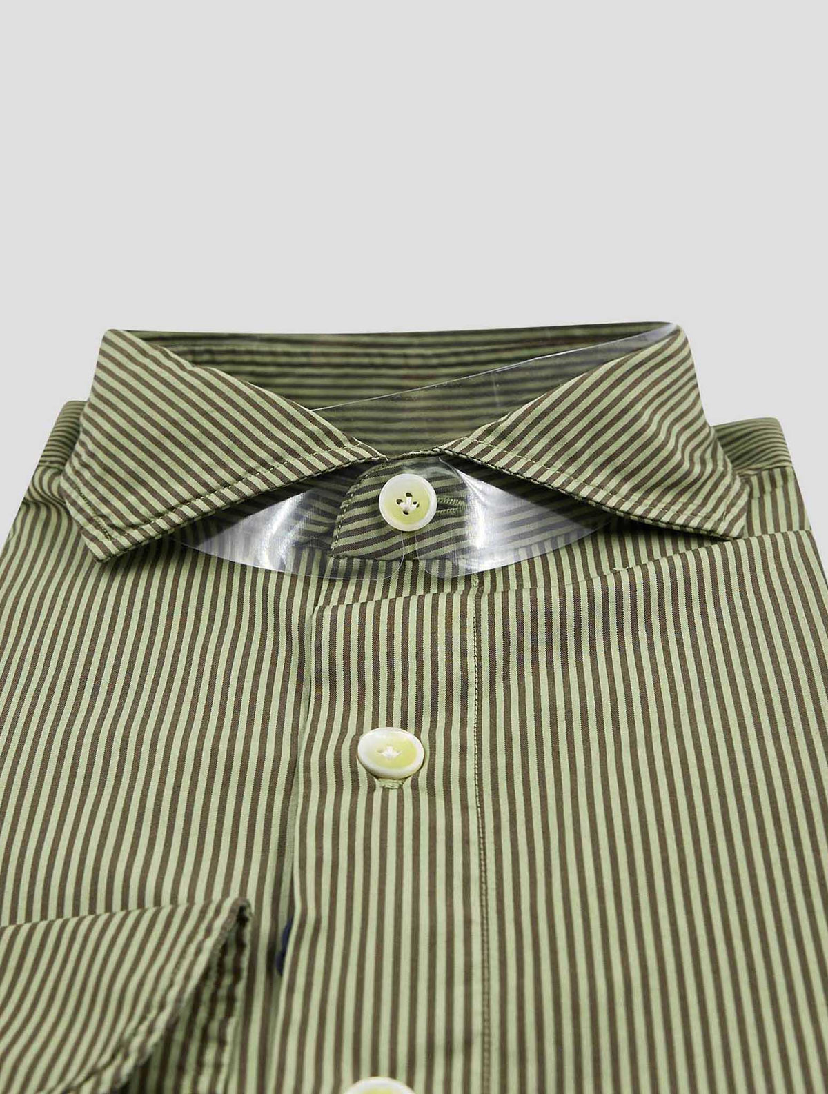 Finamore 1925 Green Cotton Silk Shirt Napoli