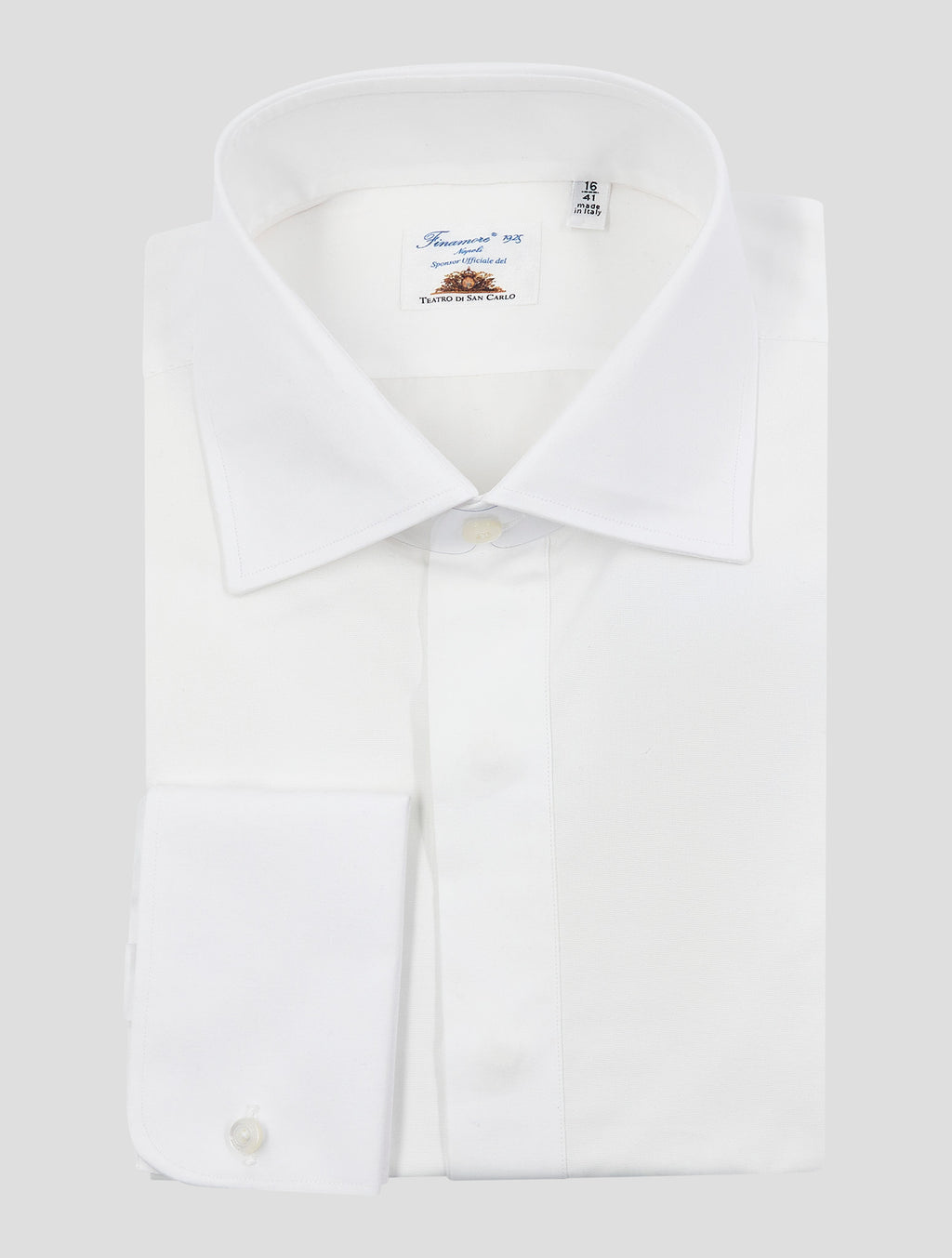 Finamore 1925 White Cotton Shirt Tuxedo Luigi