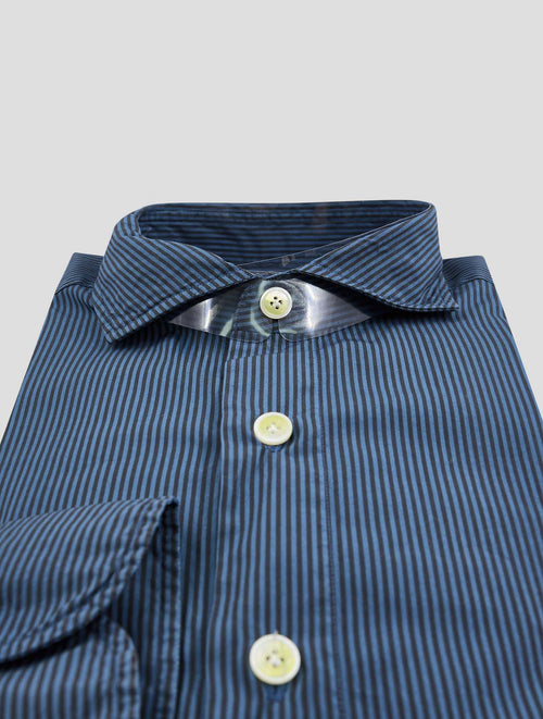 Finamore 1925 Green Black Cotton Silk Shirt Napoli