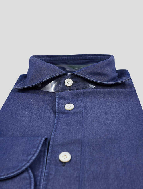 Finamore 1925 Dark Blue Cotton Shirt Bali