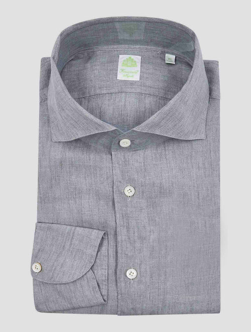 Finamore 1925 Gray Linen Shirt