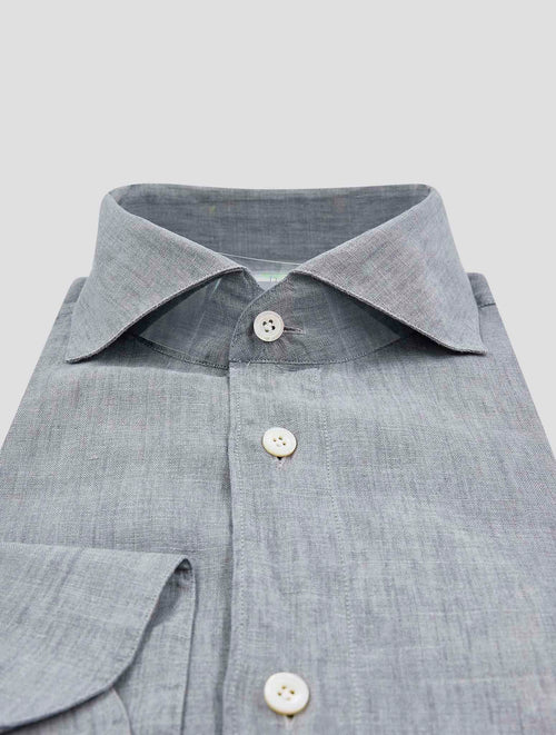 Finamore 1925 Gray Linen Shirt