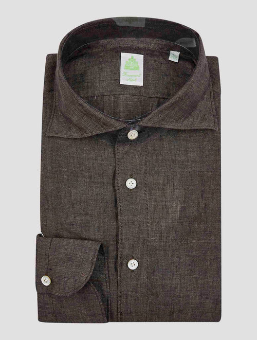 Finamore 1925 Brown Linen Shirt
