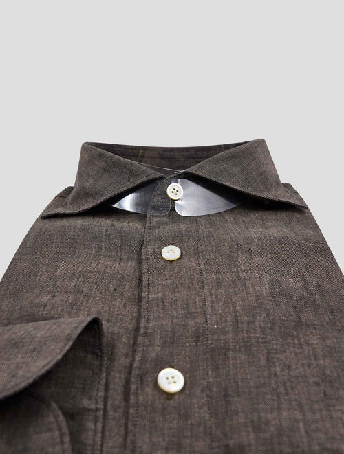 Finamore 1925 Brown Linen Shirt