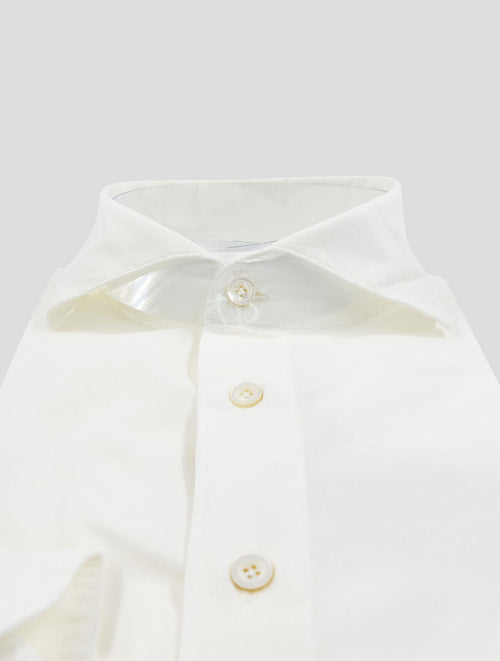 Finamore 1925 White Cotton Velvet Shirt
