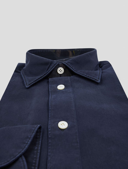 Finamore 1925 Dark Blue Cotton Shirt