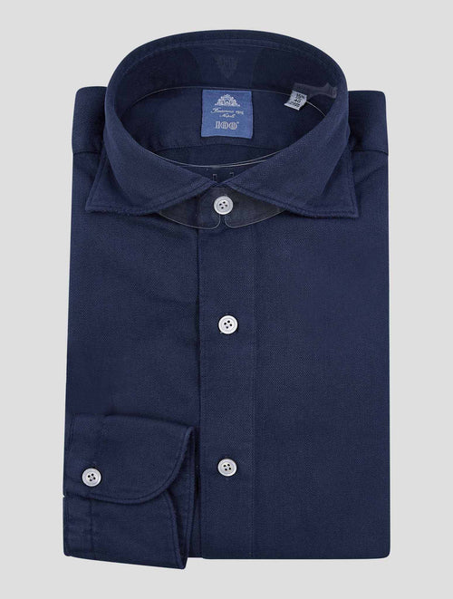 Finamore 1925 Blue Cotton Shirt