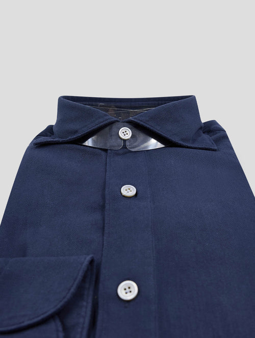 Finamore 1925 Blue Cotton Shirt