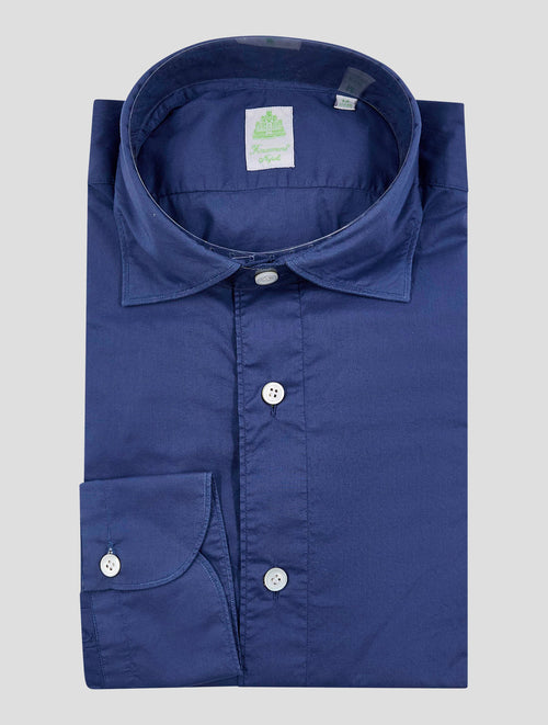 Finamore 1925 Blue Cotton Shirt