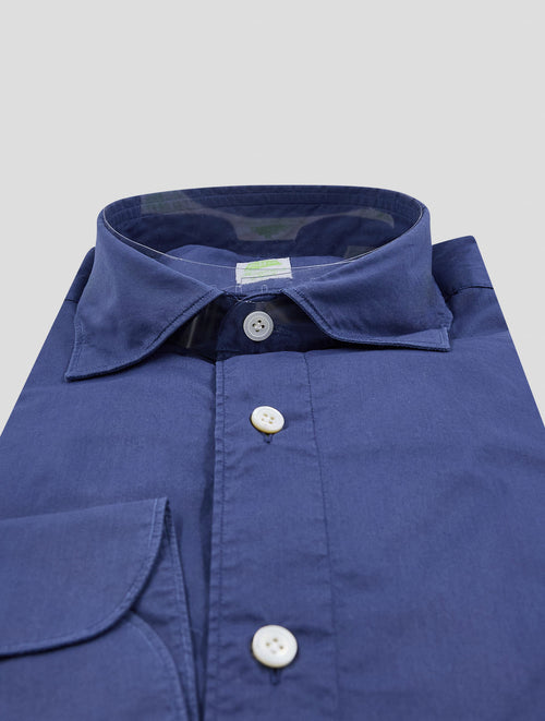Finamore 1925 Blue Cotton Shirt