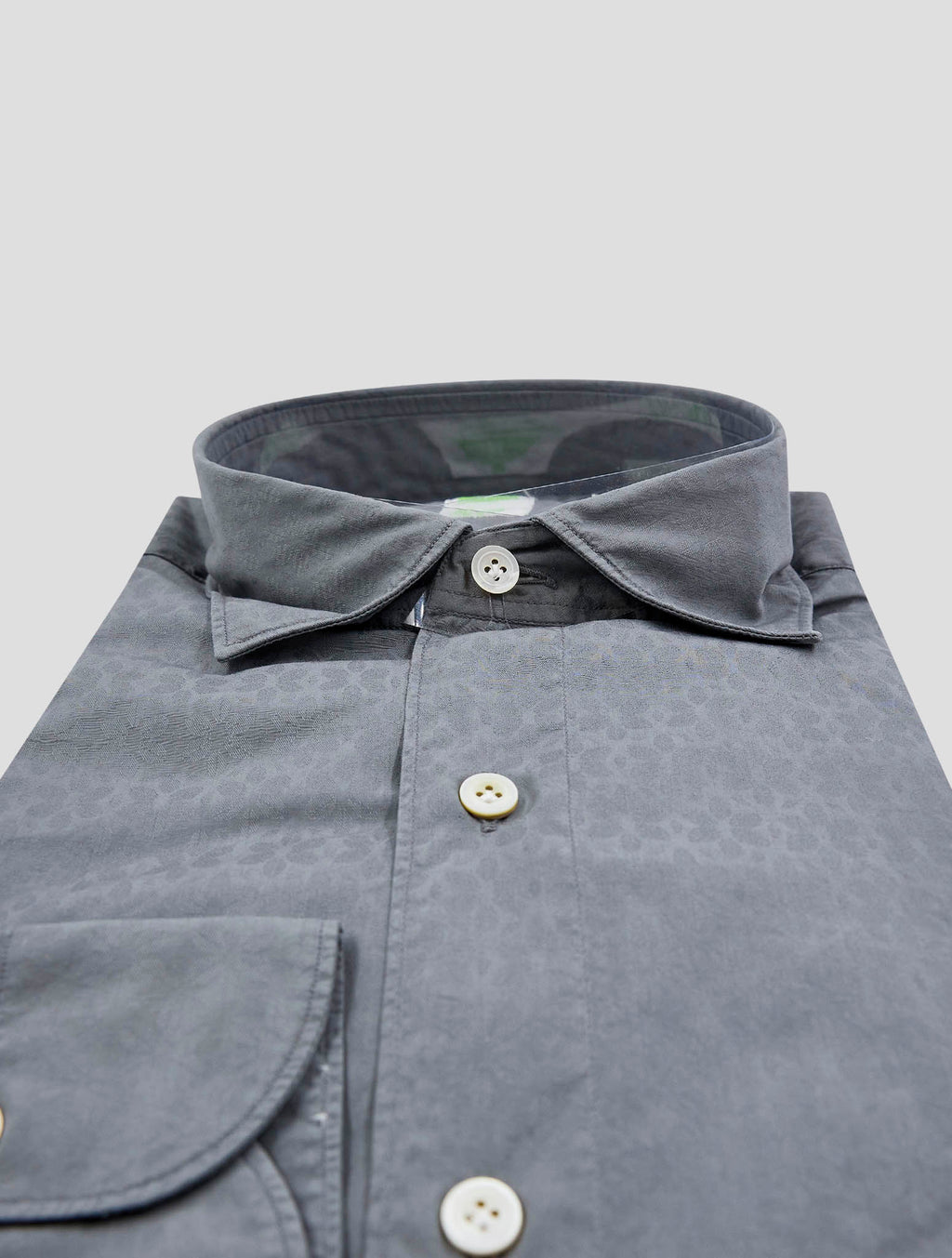 Finamore 1925 Gray Cotton Shirt