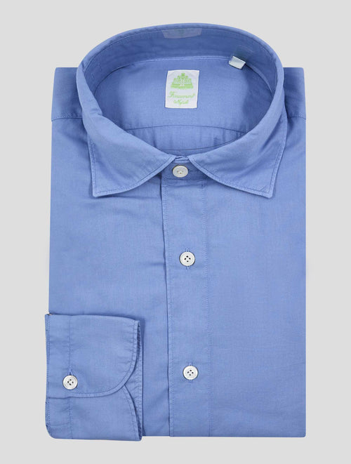 Finamore 1925 Light Blue Cotton Shirt