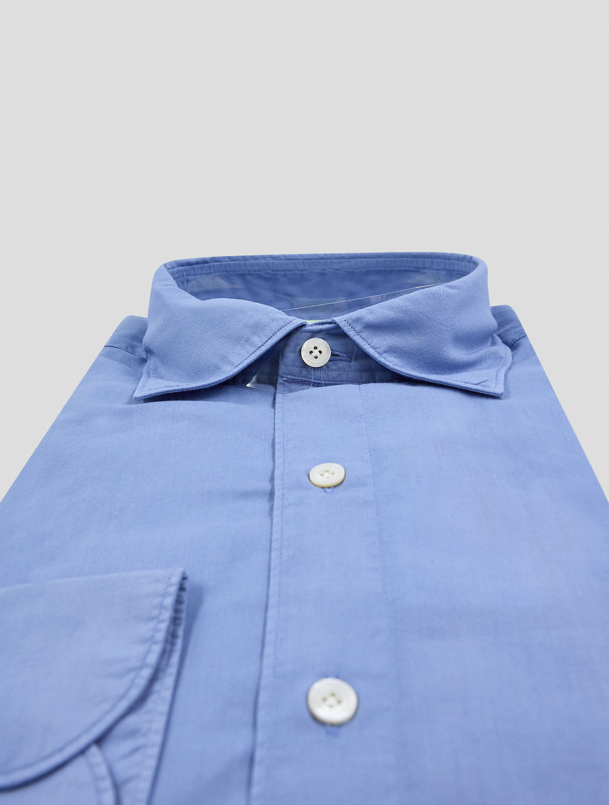 Finamore 1925 Light Blue Cotton Shirt