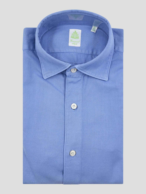 Finamore 1925 Light Blue Cotton Shirt
