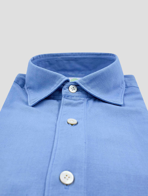 Finamore 1925 Light Blue Cotton Shirt