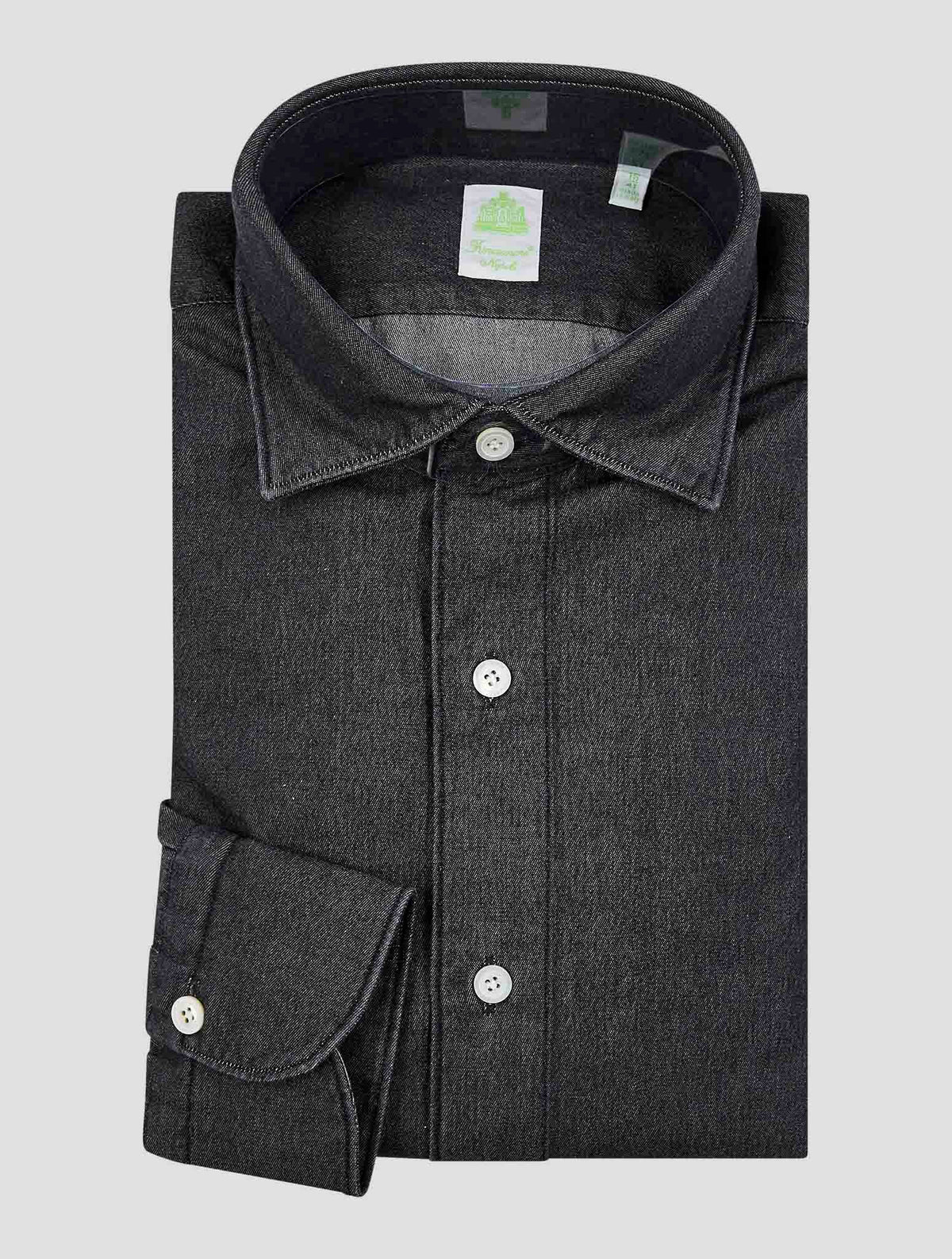 Finamore 1925 Dark Gray Cotton Shirt