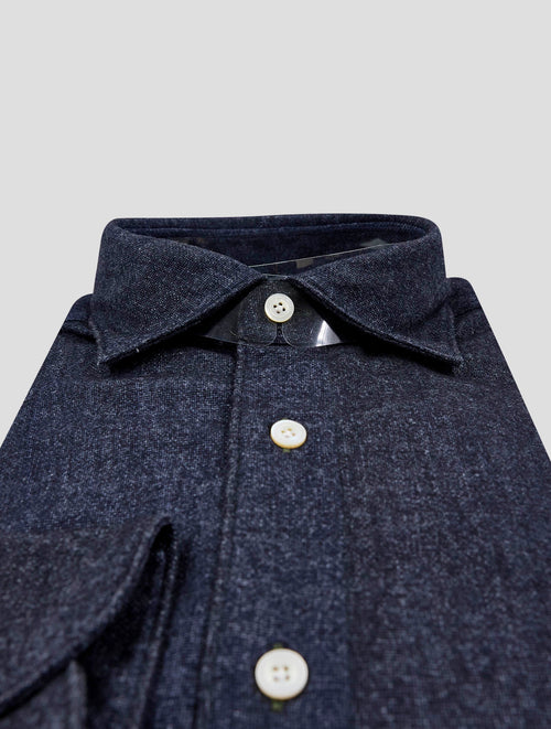 Finamore 1925 Blue Cashmere Pl Shirt