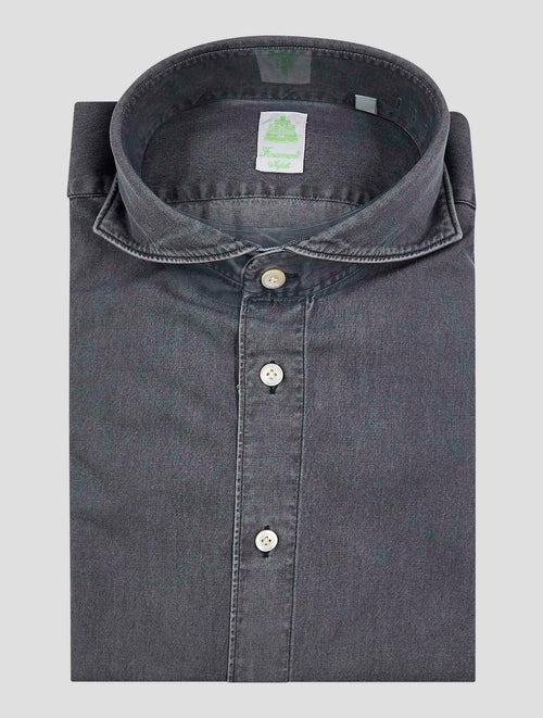 Finamore 1925 Gray Cotton Shirt