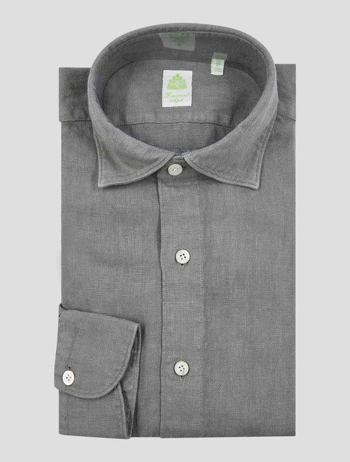 Finamore 1925 Gray Cotton Shirt