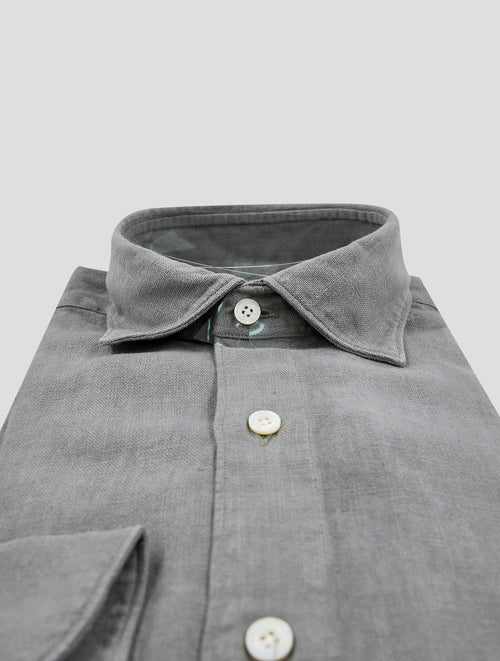 Finamore 1925 Gray Cotton Shirt